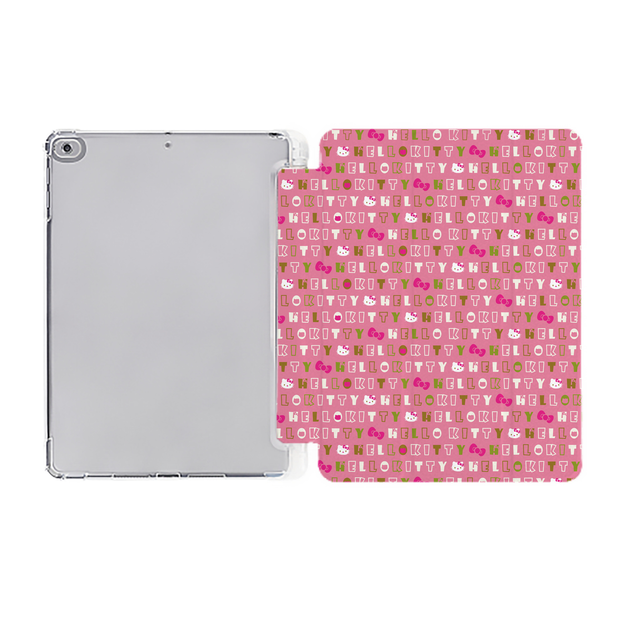 （画像用） Hello Kitty ハローキティ IPad ケース ペン収納付き 三つ折りスタンド PUレザー×シリコン 対応機種9.5/10.5/10.9インチ